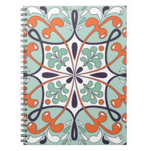 Orientalisches marokkanisches Fliesen-Blumendesign Notizblock