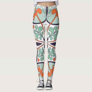 Orientalisches marokkanisches Fliesendesign mit Bl Leggings