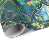 Orientalisches Muster mit Marmor und Gold Geschenkpapier (Rolleneckpunkt)