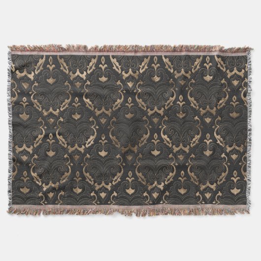 Orientalisches Muster - schwarzes Leder und Gold Decke (Vorderseite)