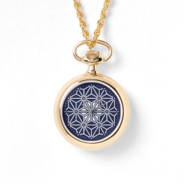 Orientalisches Navy Blau Weiß Asanoha japanischer  Armbanduhr