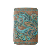 Orientalisches Paisley-Muster-Aquarell und Gold Badematte (Vorderseite Vertikal)