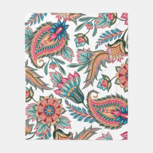 Orientalisches Paisley: Nahtloses vintageblumenmus Fleecedecke
