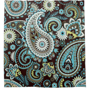 Orientalisches Paisley-Vintage-Nahtloses Muster Duschvorhang