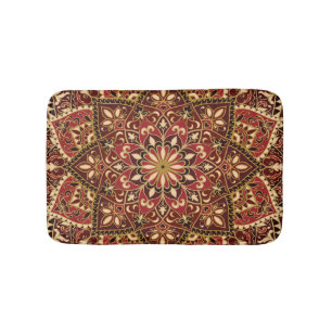 Orientalisches Rot: Vintager Blumenteppich Badematte