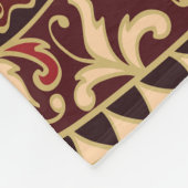 Orientalisches Rot: Vintager Blumenteppich Fleecedecke (Ecke)