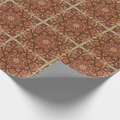 Orientalisches Rot: Vintager Blumenteppich Geschenkpapier (Ecke)