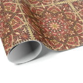 Orientalisches Rot: Vintager Blumenteppich Geschenkpapier (Rolleneckpunkt)