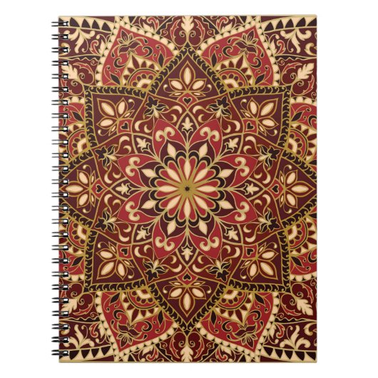 Orientalisches Rot: Vintager Blumenteppich Notizblock (Vorderseite)