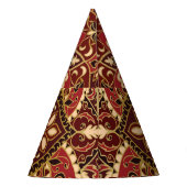 Orientalisches Rot: Vintager Blumenteppich Partyhütchen (Rückseite)