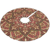 Orientalisches Rot: Vintager Blumenteppich Polyester Weihnachtsbaumdecke (Schrägansicht)