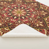 Orientalisches Rot: Vintager Blumenteppich Sherpadecke (3/4)