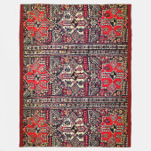 Orientalisches Rot-Weiß-geometrisches Tribal-Muste Fleecedecke (Vorderseite)