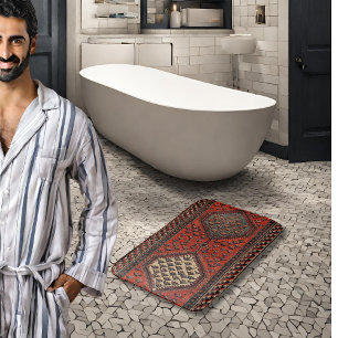 Orientalisches rotes Läufermuster Badematte
