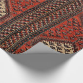 Orientalisches rotes Läufermuster Geschenkpapier (Ecke)