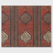 Orientalisches rotes Läufermuster Geschenkpapier (Flach)