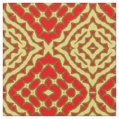 Orientalisches rotes und gelbes Mosaikmuster Stoff (Nahaufnahme)