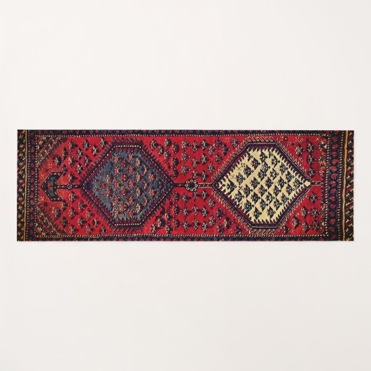 Orientalisches Rotrunnermuster Yogamatte (Vorderseite (Horizontal))
