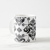 Orientalisches Schwarz & Weiß: Klassische Textur Kaffeetasse (Vorderseite Links)