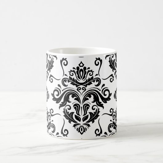 Orientalisches Schwarz & Weiß: Klassische Textur Kaffeetasse (Mittel)