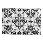Orientalisches Schwarz & Weiß: Klassische Textur Kissenbezug (Rückseite)