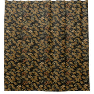 Orientalisches Seedrache-Muster Duschvorhang