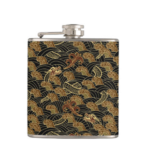 Orientalisches Seedrache-Muster Flachmann