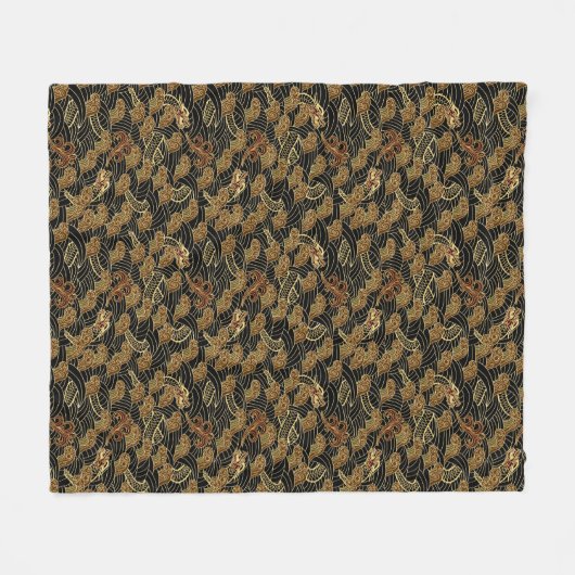 Orientalisches Seedrache-Muster Fleecedecke (Vorderseite (Horizontal))