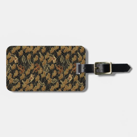 Orientalisches Seedrache-Muster Gepäckanhänger (Vorderseite horizontal)