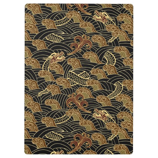 Orientalisches Seedrache-Muster Klemmbrett (Rückseite)