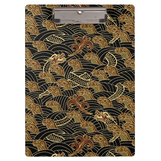 Orientalisches Seedrache-Muster Klemmbrett (Vorderseite)