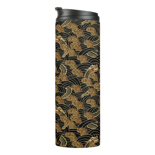Orientalisches Seedrache-Muster Thermosbecher (Nach rechts gedreht)