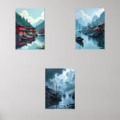 Orientalisches Set des chinesischen Fischerdorfes  (Vorderseite)