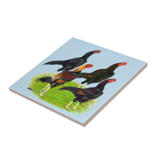 Orientalisches Spiel-Geflügel-Quartett Fliese (Seite)