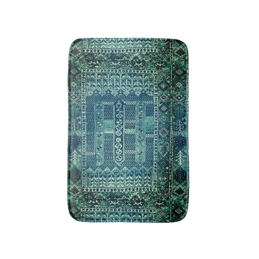 Orientalisches Teppichdesign in der Blues Badematte (Vorderseite Vertikal)