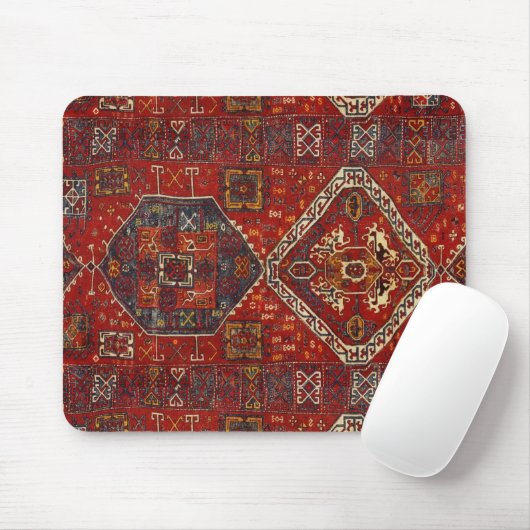 Orientalisches Teppichdesign in dunkelrot 5 Mousepad (Mit Mouse)