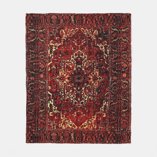 Orientalisches Teppichdesign in dunkelrot Fleecedecke (Vorderseite)