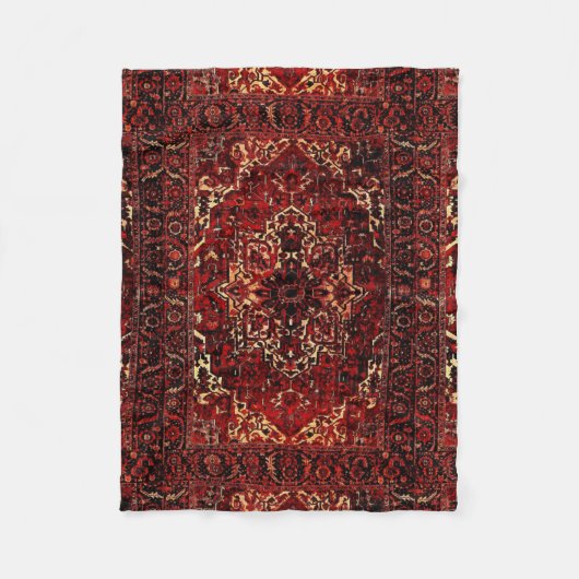 Orientalisches Teppichdesign in dunkelrot Fleecedecke (Vorderseite)