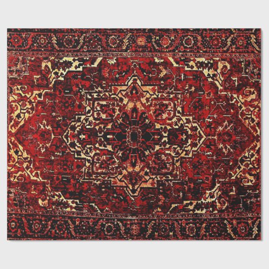 Orientalisches Teppichdesign in dunkelrot Geschenkpapier (Flach)