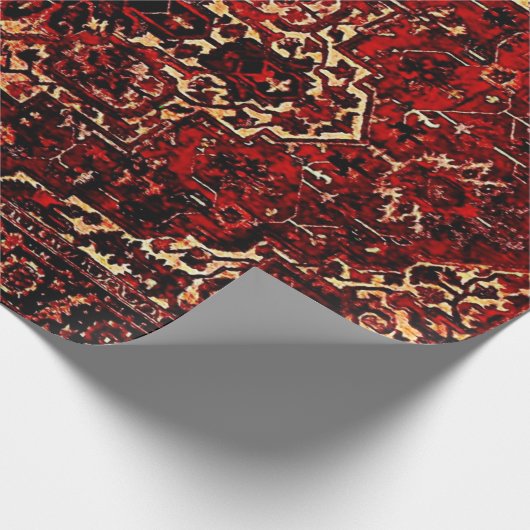 Orientalisches Teppichdesign in dunkelrot Geschenkpapier (Ecke)