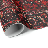 Orientalisches Teppichdesign in dunkelrot Geschenkpapier (Rolleneckpunkt)