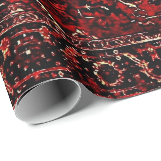 Orientalisches Teppichdesign in dunkelrot Geschenkpapier (Rolleneckpunkt)