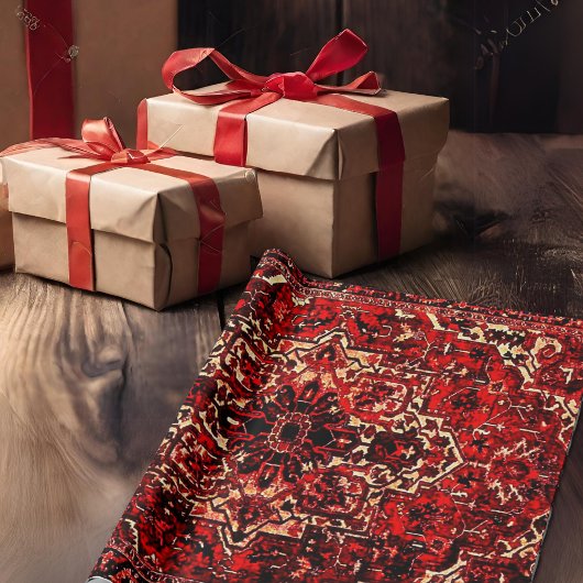 Orientalisches Teppichdesign in dunkelrot Geschenkpapier