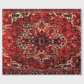 Orientalisches Teppichdesign in dunkelrot Geschenkpapier (Flach)