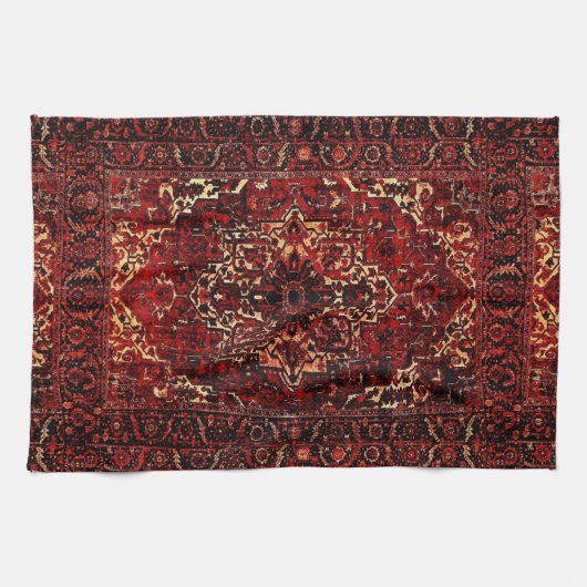 Orientalisches Teppichdesign in dunkelrot Geschirrtuch (Horizontal)