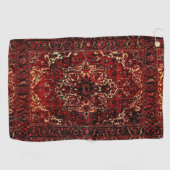 Orientalisches Teppichdesign in dunkelrot Golfhandtuch (Horizontal)
