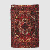 Orientalisches Teppichdesign in dunkelrot Golfhandtuch (Vorderseite)