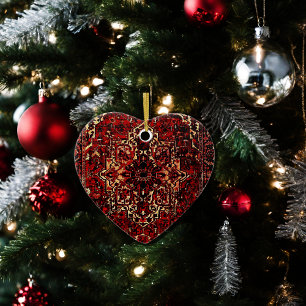 Orientalisches Teppichdesign in dunkelrot Keramik Ornament