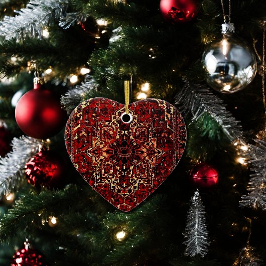 Orientalisches Teppichdesign in dunkelrot Keramik Ornament