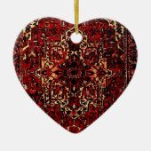 Orientalisches Teppichdesign in dunkelrot Keramik Ornament (Vorne)